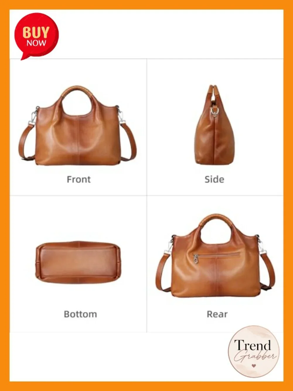 Genuine Leather Satchel Crossbody Tote Holds 13